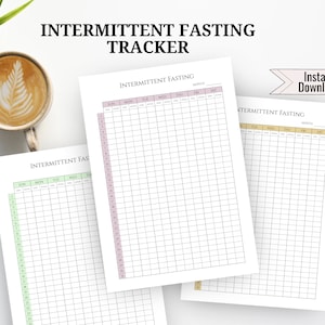 Printable Intermittent Fasting Tracker: Health Planner (PDF Download)