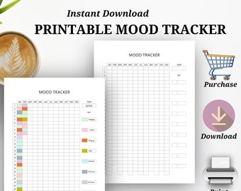 Suivi d'humeur minimaliste : Inserts pour agenda Happy Planner (Téléchargement instantané)
