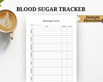 Blood Sugar Tracker, Happy Planner Inserts (Digital Download)