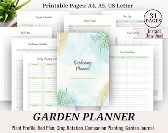 Garden Planner, Printable Garden Journal Pdf