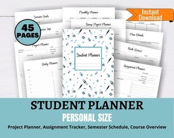 Student Planner Printable, Instant Download College Planner