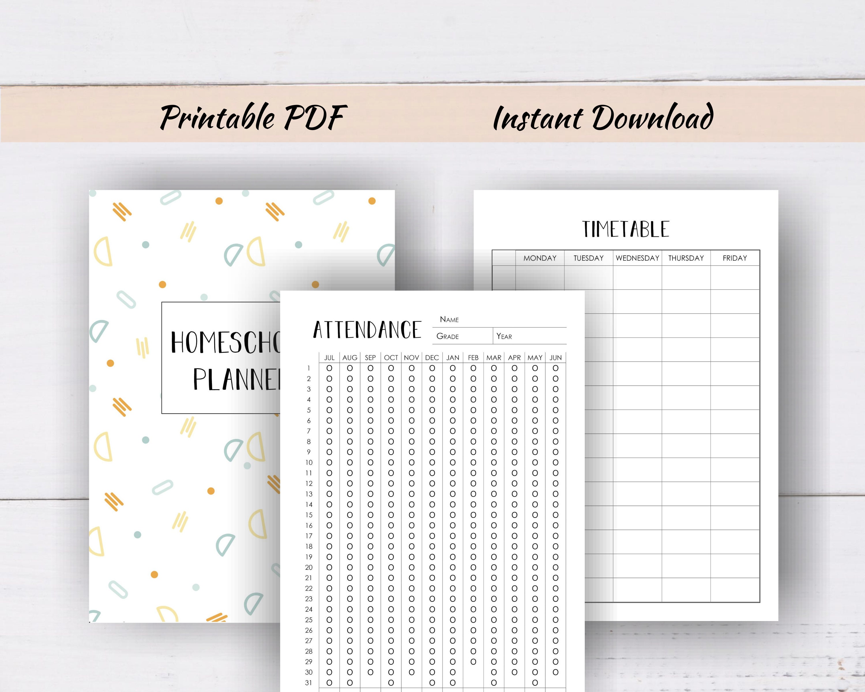 Printable Homeschool Planner: Big Happy Planner Size, Lesson Plans (PDF ...