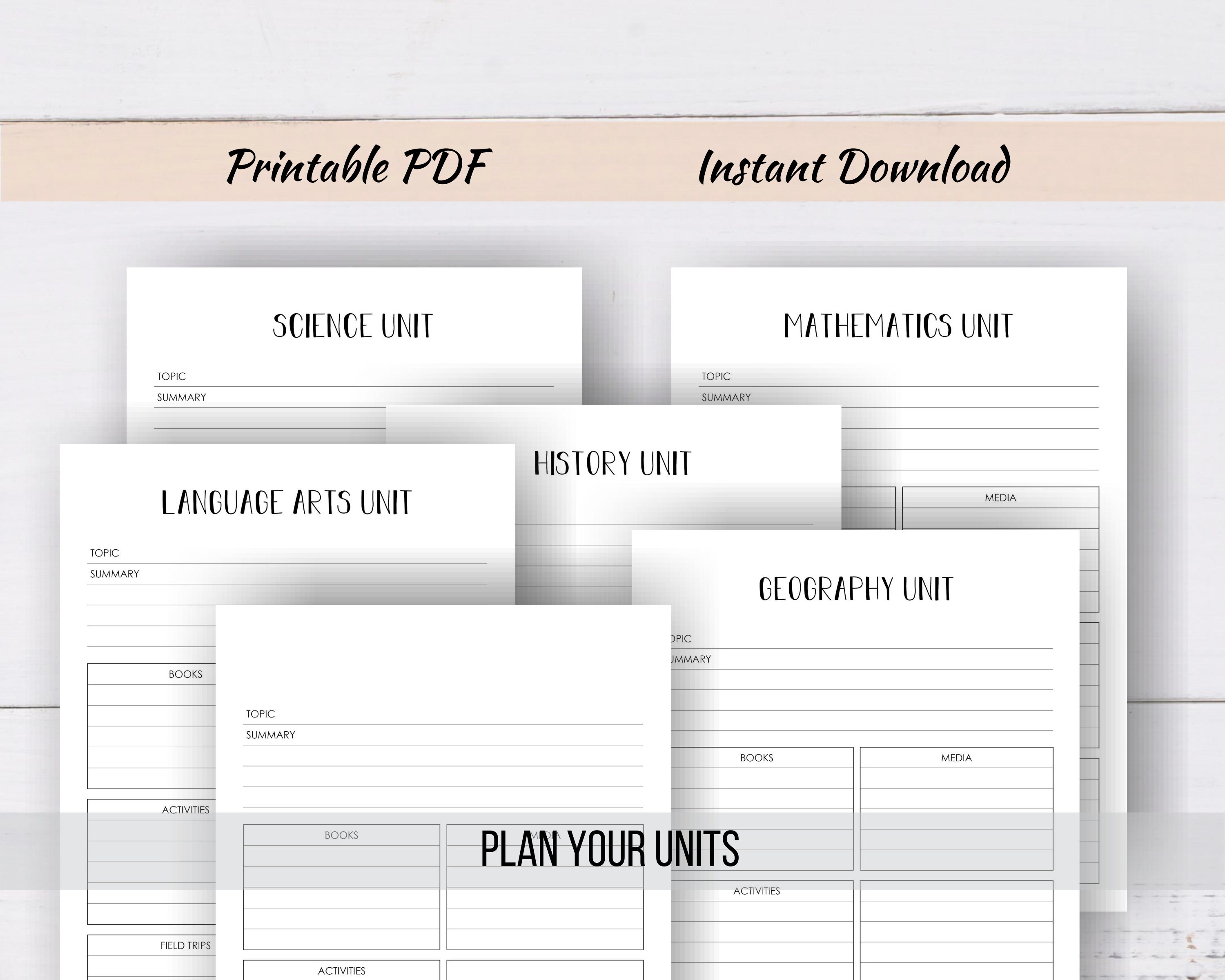 Printable Homeschool Planner: Big Happy Planner Size, Lesson Plans (PDF ...