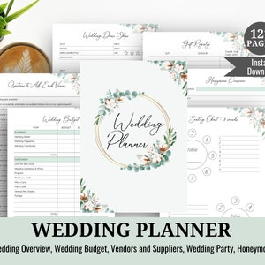 Printable Wedding Planner: 121 Page Wedding Guide (PDF Download)