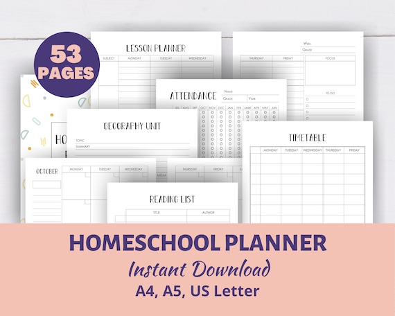 Homeschool Planner Printable Homeschool Resources Homeschool