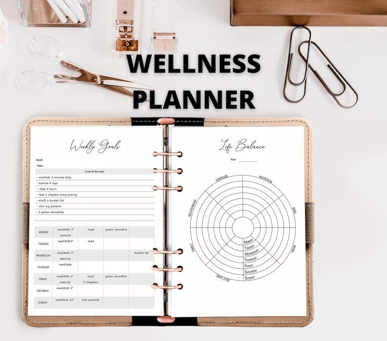 Wellness Planner Printable Self Care Planner | Etsy