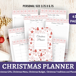 Christmas Planner Inserts, Personal Planner, Christmas Organizer, Personal Planner Inserts, Xmas Planner, Holiday Organization