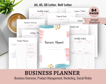84 Page Business Planner Printable: Small Business Bundle (PDF)