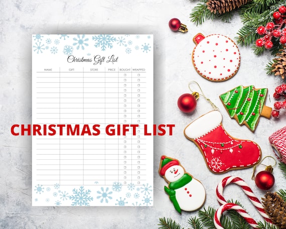 Christmas checklist, Christmas gift list, Printable Gift List, Christmas Tracker, gift planning