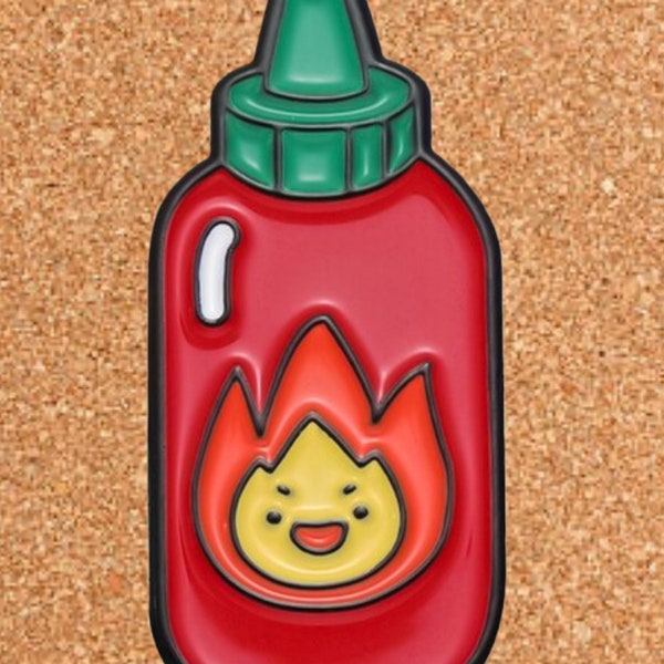 Pimentez-le : Épingle en émail Sriracha | Épingle alimentaire | ROFLPIN