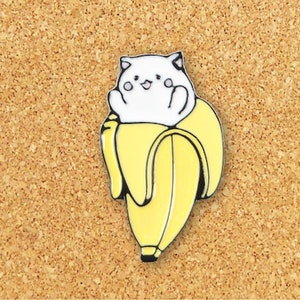 Emaille pins kat en banaan | Leuke emaille pin