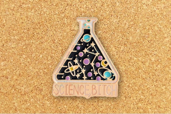 Maglietta Donna Science Bitch – T-Shirt Nera In Cotone Ring-Spun, Vestibilità Regular, Stampa Serigrafica
