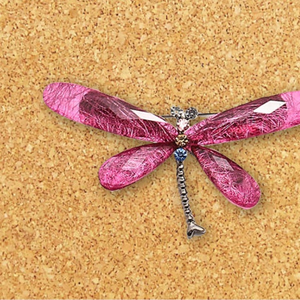 Red Dragonfly Brooch Pin | Premium Animal Brooch Pin with Rhinestones | Pin for Backpack, Pin for Jacket, Pin for Hat | ROFL PINS