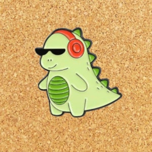 Green Dinosaur Enamel Pin | Dinosaur Pin | Cute Enamel Pin