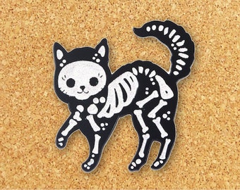 Skeleton Cat Enamel Pin | Funny Enamel Pin