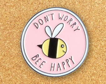 Bee Happy Enamel Pin | Cute Enamel Pin