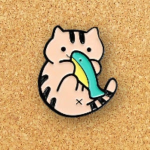 Cat and Fish | Cute Enamel Pin
