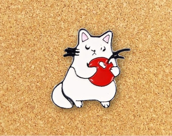 Pin de esmalte de gato cereza / Pin de esmalte lindo