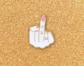Pines esmaltados del dedo medio / Déjame mostrarte mi pin esmaltado del dedo medio