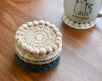Handmade Mercerized Cotton Coasters - Set of 2 - Kitchen Decor