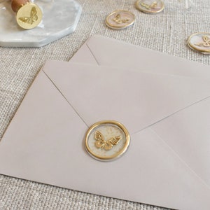 Wachs Versiegelung | Schmetterling Wachs-Siegel Aufkleber | Selbstklebend | Hochzeitseinladung | Valentinstag | Einladungskarte Dekoration | Schreibwaren
