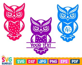 Download Owl Clipart Digital Download Owl Svg Monogram Svg Svg Eps Pdf Png Owl Monogram Svgpng Split Name Frame Svg Clip Art Art Collectibles