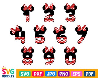Minnie Mouse Number Etsy