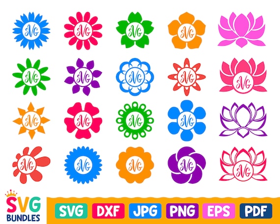 Download Flower Svg Flower Monogram Svg Girl Shirt Svg Daisy Svg Lotus Svg Sunflower Svg Flower Name Frame Svg Baby Initial Border Svg Cricut