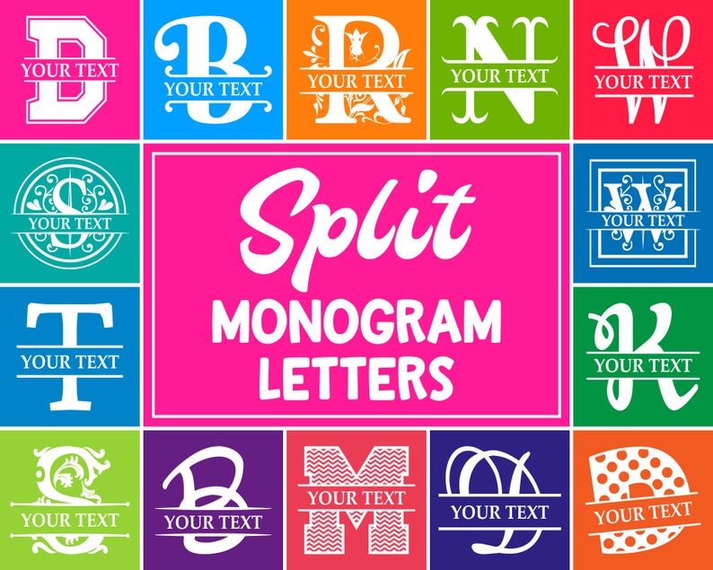 Download Split Fonts Svg Bundle Split Monogram Svg Font Bundle Svg | Etsy