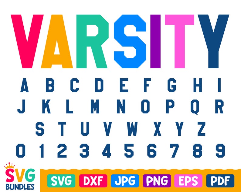 Download Varsity font svg Jersey Letters Svg College Font numbers | Etsy
