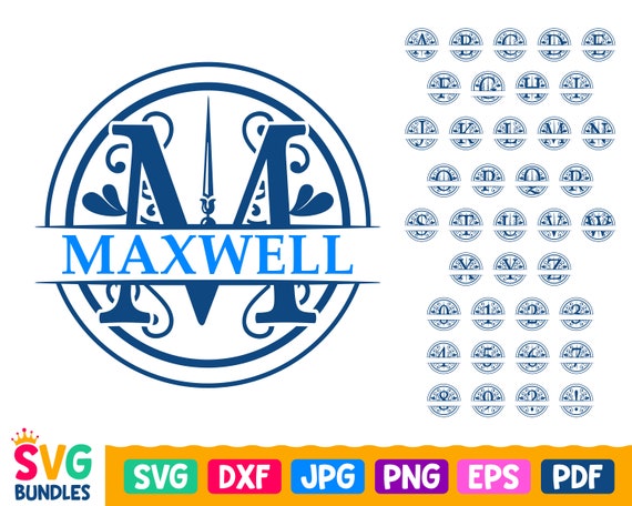 Download Round Monogram Svg Exquisite Initials Circle Letter Svg A Z Etsy