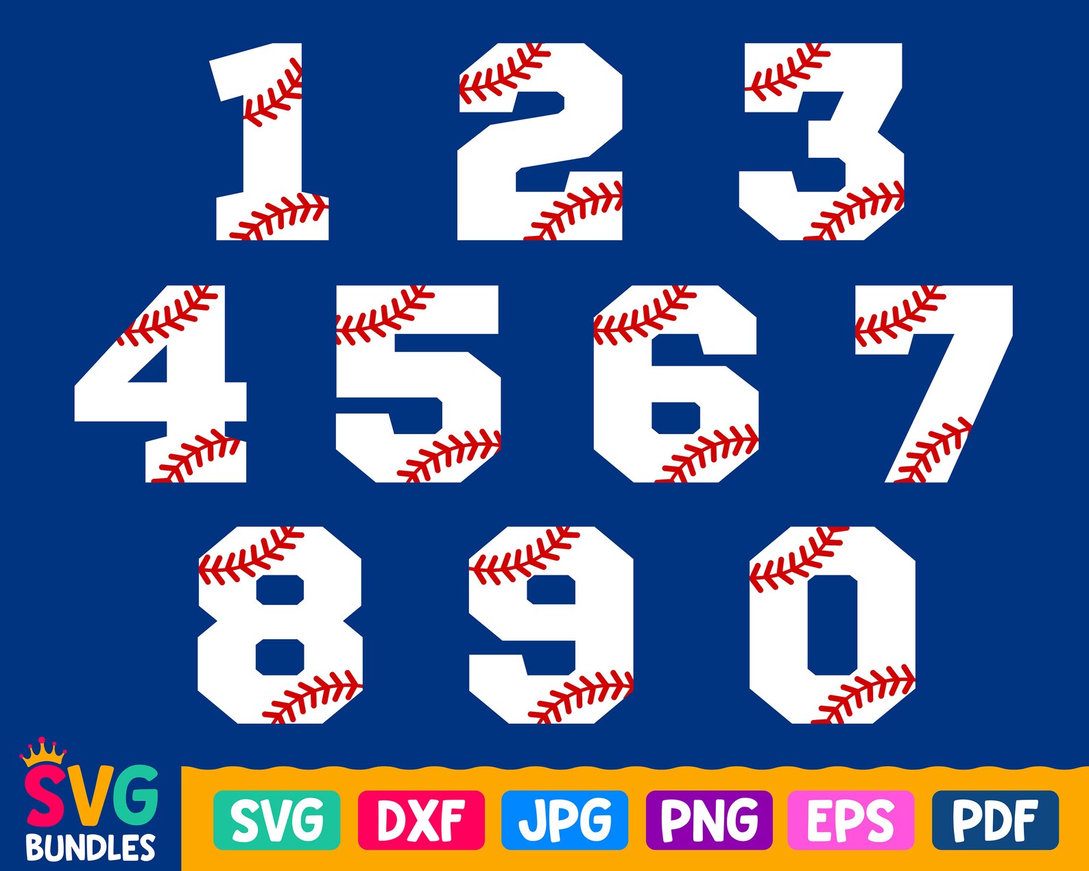 Baseball Numbers SVG Softball Numbers SVG Cut Files White Etsy