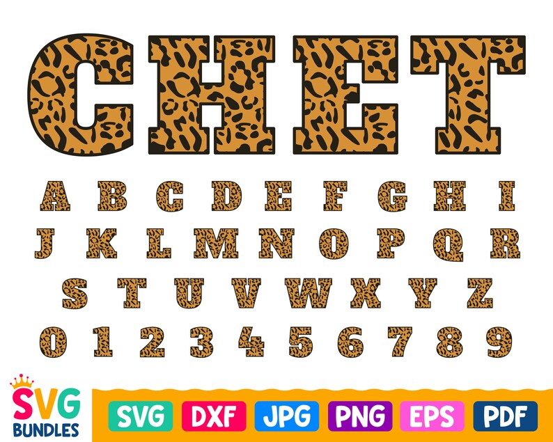 Download Cheetah Font Svg Wild Animal Alphabet Svg Letters A-Z & | Etsy