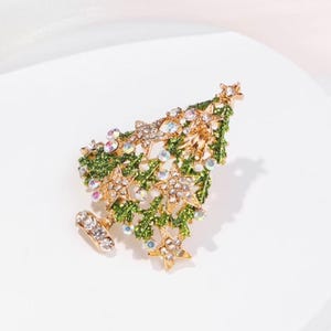 BR3 Merry Nelly Christmas Tree Brooch, Beautiful Design Brooch, Golden Brooch, Happiness Brooch | Perfect Gift for Anyone, Christmas Idea
