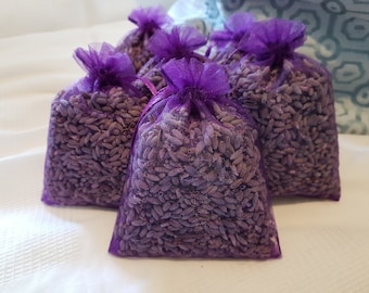 A Bundle (6 Sachets) Organic Lavender in Organza Bag • 100% Organic Australian Lavender • Home Fragrance • Perfect Gift • Gift