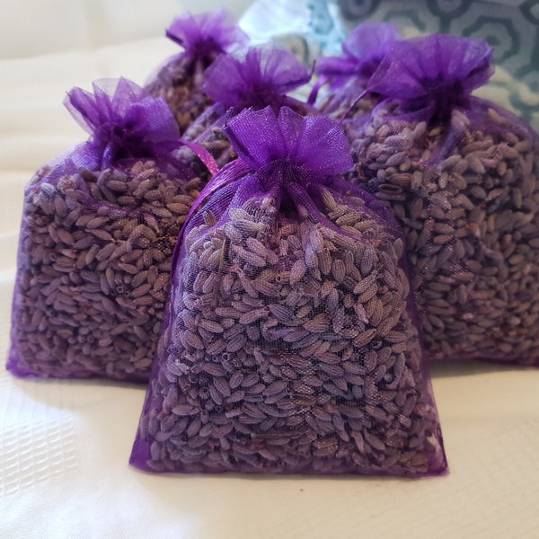 A Bundle (6 Sachets) Organic Lavender in Organza Bag • 100% Organic Australian Lavender • Home Fragrance • Perfect Gift • Gift