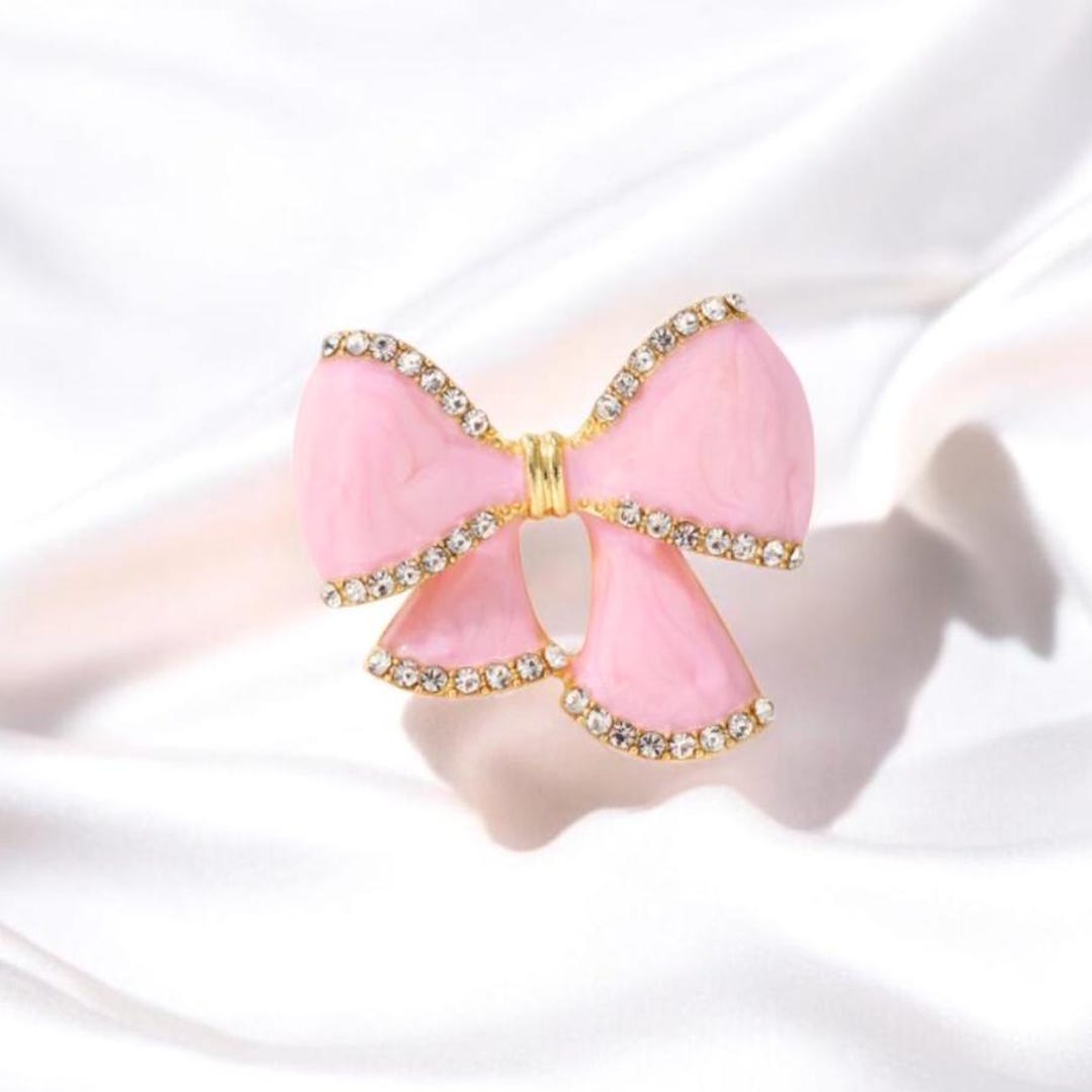Pink Ribbon Brooch: Cheerful Fashion Jewelry Pin - Etsy Australia