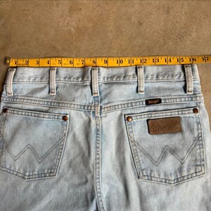 Vintage Wrangler Light Wash Jeans 32x38 | Straight Leg Denim | Cowboy Western Denim | Frayed Hem Jeans image 4
