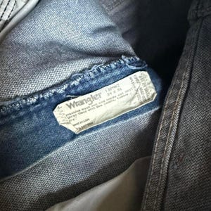 Vaqueros Wrangler vintage de pierna recta, 34 x 36, 100 % algodón, denim azul, tiro alto, estilo vaquero occidental, estilo clásico, fabricado en EE. UU. imagen 6
