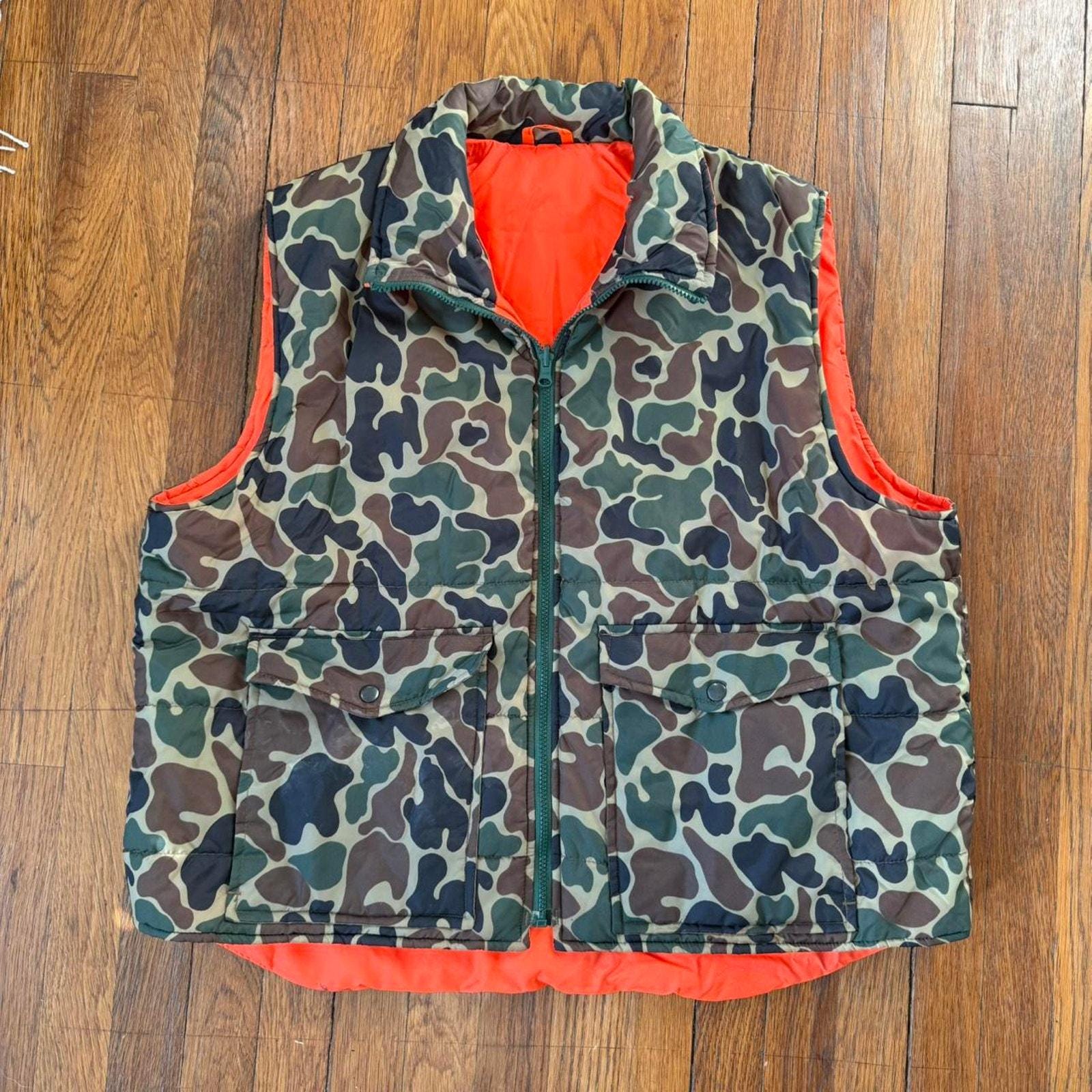 Gilet De Chasse/pêche Vintage USA Années 40 - Rouge - Taille M - Poches Talon Oiseaux