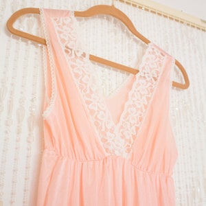 Vintage 1960's Pink Lace Night Gown Slip Dress