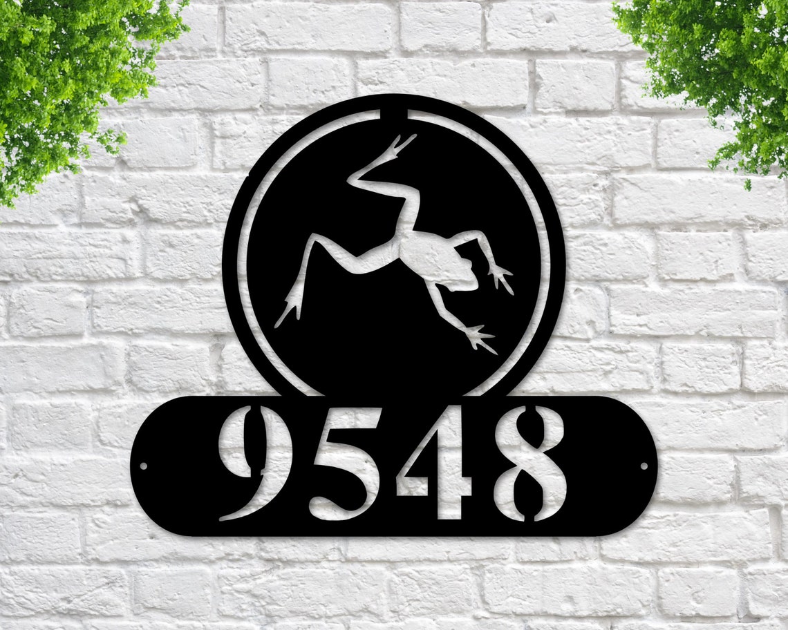 Frog Address Sign Frog Metal Sign Metal Frog Sign Tree Frog Etsy