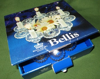 Bellis Royal Krona Candleholder  Made in Sweden  Glass Modern Vintage from the 1980s