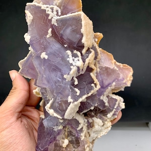 969 GramFluorite Crystal, Blue Fluorite Specimen, Terminated and Damaged Free Long Fluorite Crystal Combine With White Calcite.unique pace