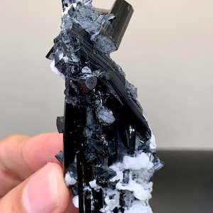 46.1 Gram Tourmaline Crystals on Feldspar Natural High Luster Full Terminated and Undamaged Tourmaline Crystal, Unique Pace for Collection