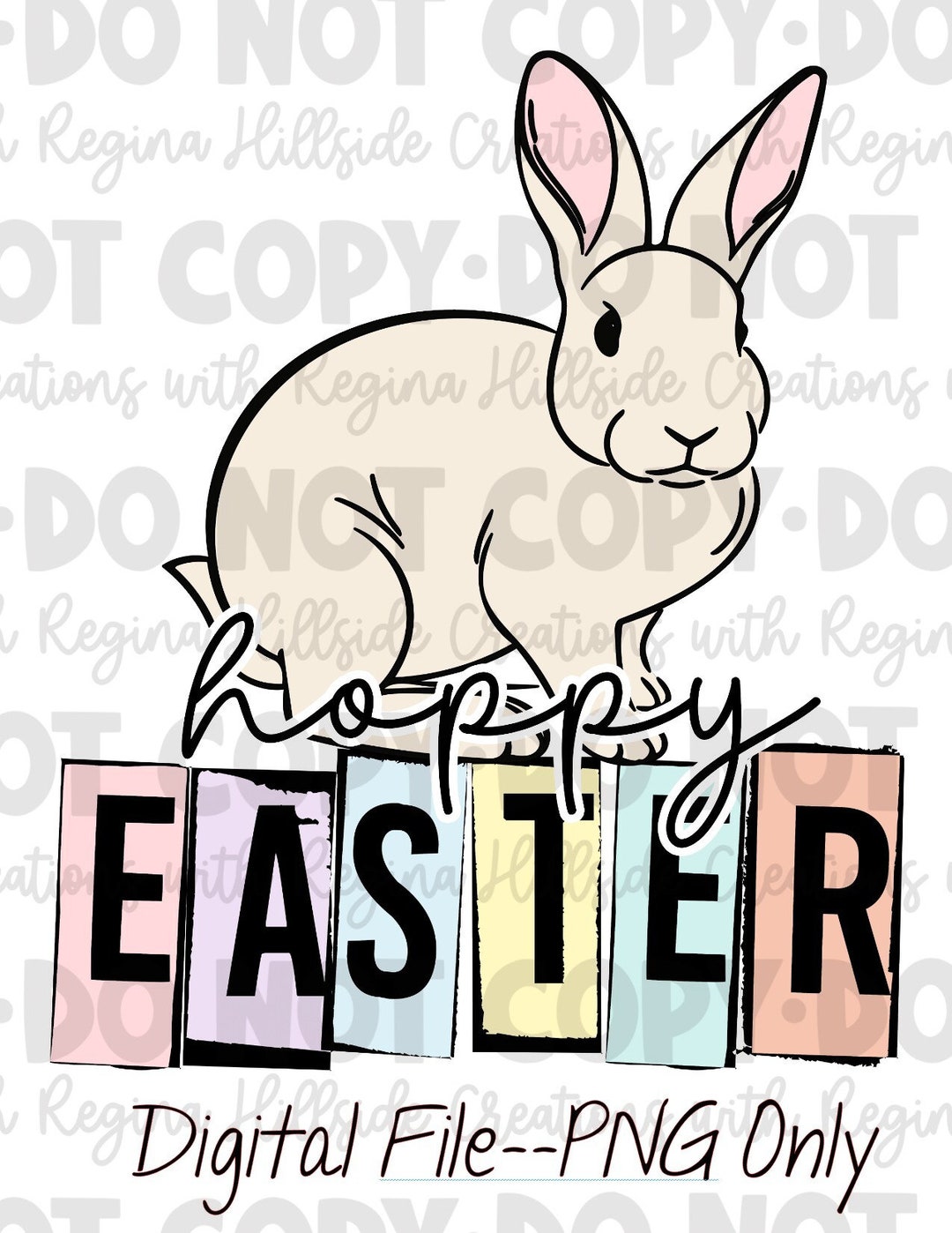 Hoppy Easter Retro Color Digital Download--png, Easter - Etsy