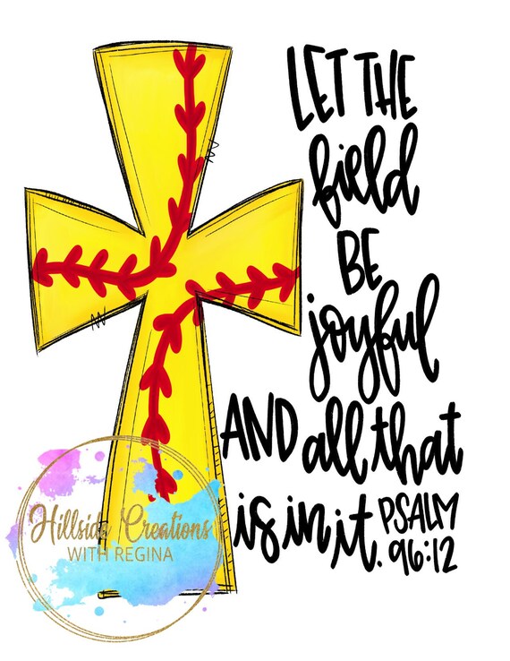 Softball Cross With Bible Verse Ready to Print Transfer Etsy