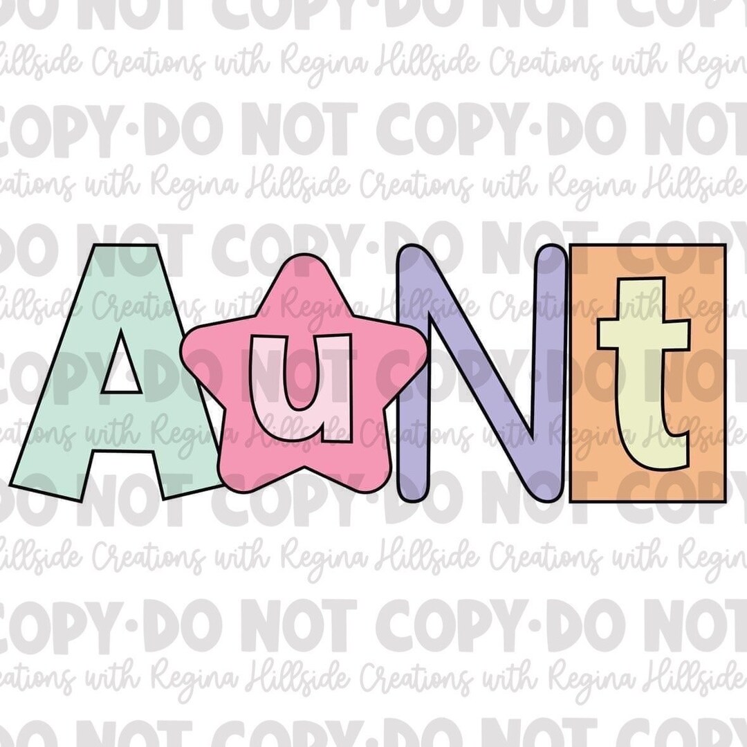 Aunt Retro Font Sublimation Transfer - Etsy