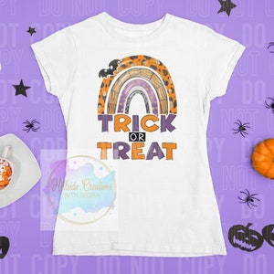 Soft Style Tee-Trick or Treat, Halloween, Rainbow, Bats, Cute Halloween Shirt