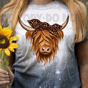 Gebleichtes Highland Kuh Leopard Stirnband